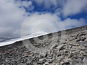 Moraine of the mountain Glittertind