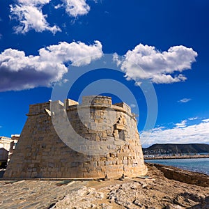 Moraira Castle beach at Mediterranean Alicante