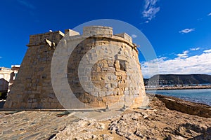 Moraira Castle beach at Mediterranean Alicante