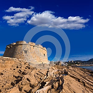 Moraira Castle beach at Mediterranean Alicante