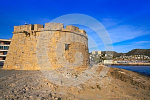 Moraira Castle and skyline in Teulada of Alicante