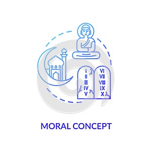 Moral blue gradient concept icon
