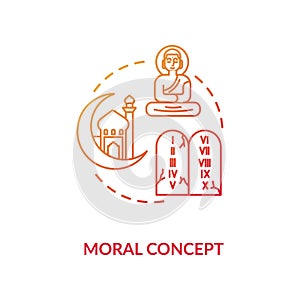 Moral red gradient concept icon