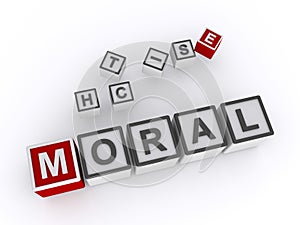 moral word block on white