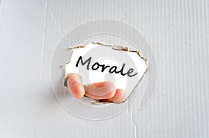 Morale text concept photo