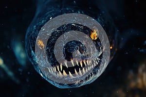 Moray eel close-up with sharp teeth