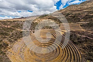 Moray ruins peruvian Andes Cuzco Peru