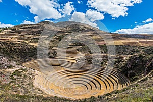 Moray ruins peruvian Andes Cuzco Peru