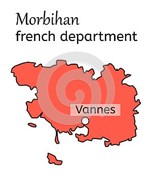 Morbihan french department map