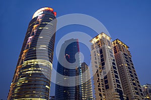 Morden office in downtown Kuala Lumpur at twilight