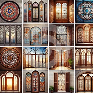 Morden window design with beautiful colours photo
