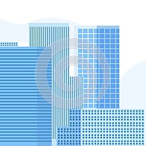 Mordern blue building design vector illustration.