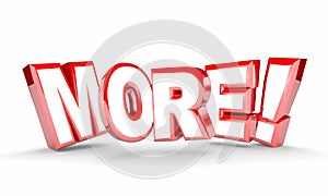 More Added Additional Word Extra Increase