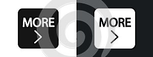 More Button Icon linear graphics set vector in black