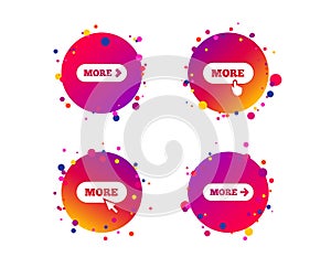 More with cursor pointer icon. Details symbols. Vector