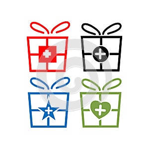 More gifts Icon vector. Icon set.