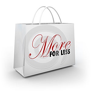 More for Less Shopping Bag Store Sale Discount Deal Savings