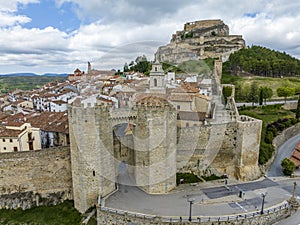 Morella in Castellon, towers of Sant Miquel, Spain