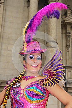 Morenada dancer in Peru