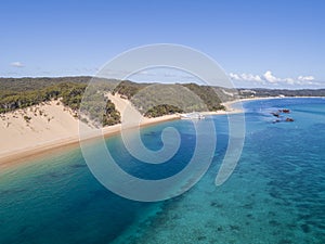 Moreton Island, Queensland, Australia from above