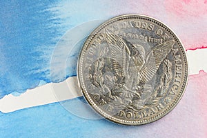 Morgan silver dollar water color background