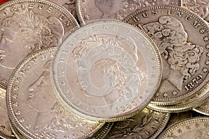 Morgan silver dollars photo