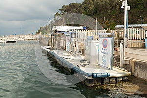 Morgat, France 29 May 2018 Gas station for ships and boats on the port