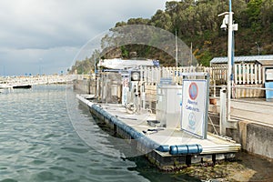 Morgat, France 29 May 2018 Gas station for ships and boats on the port