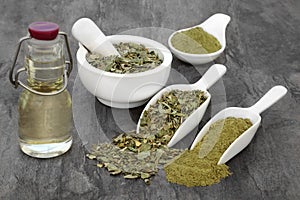 Moringa Herb Leaf Oil and Powder