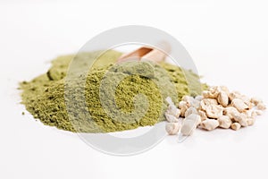 Moringa leaf powder and seeds