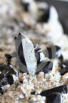 Morion mineral crystals