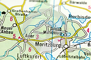 Moritzburg Castle on map, Saxony