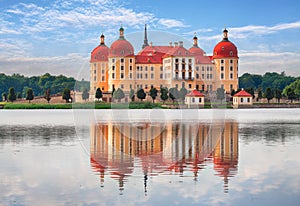 Moritzburg in Dresden with reflection