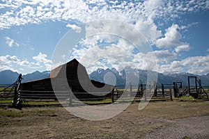 Mormon barn by the mountain