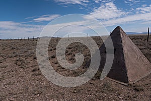 A Mormon Battalion historic marker in the desert of New Mexico