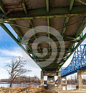 Mormon bridge across the Missouri river on highway I680 at Omaha. photo