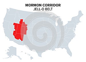 Mormon corridor of the United States, Jell-O belt, political map