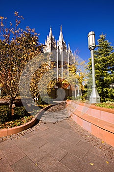 Mormon Temple Square in Fall