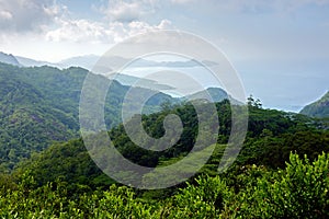 Morne Seychellois National Park with view coastline of MahÃ©