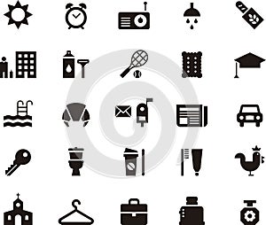 Morning activities icon set