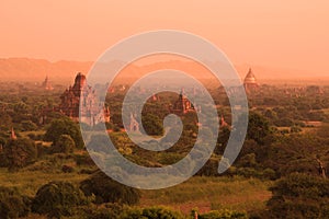 Morning of the ancient Bagan, Myanmar Burma