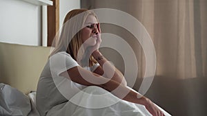 morning anxiety female loneliness tired woman bed
