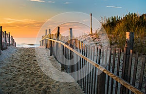 Morning arrives at the beach on Long Beach Island, NJ