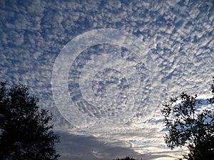 Mackerel sky early in the morning