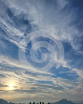 Morning beautiful sky view in jabel jais mountain