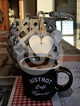 Morning black coffy cold