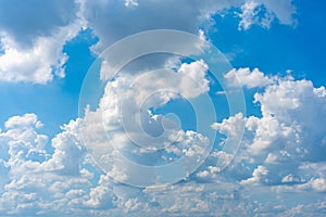 Morning blue sky with white clouds for backgrounds concept