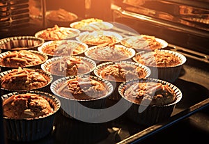 Morning breakfast Banana cake in hot oven that have good taste a