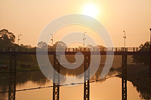 In the morning, the bridge over the Sakae Krang River