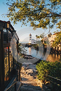Morning in Cascais, Portugal with the famous Santa Marta Lighthouse and Museums visible photo